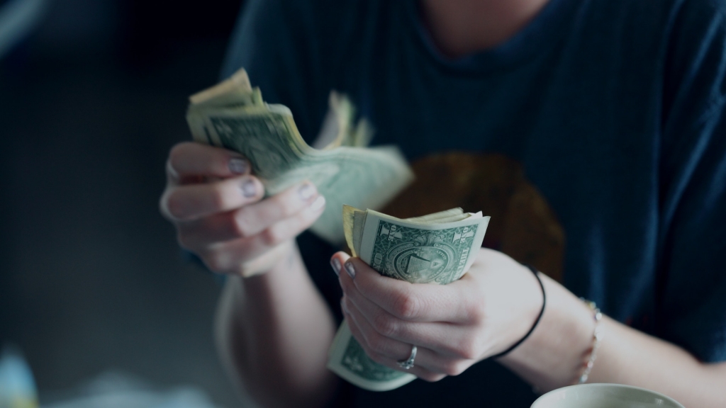 counting cash, event staff payment